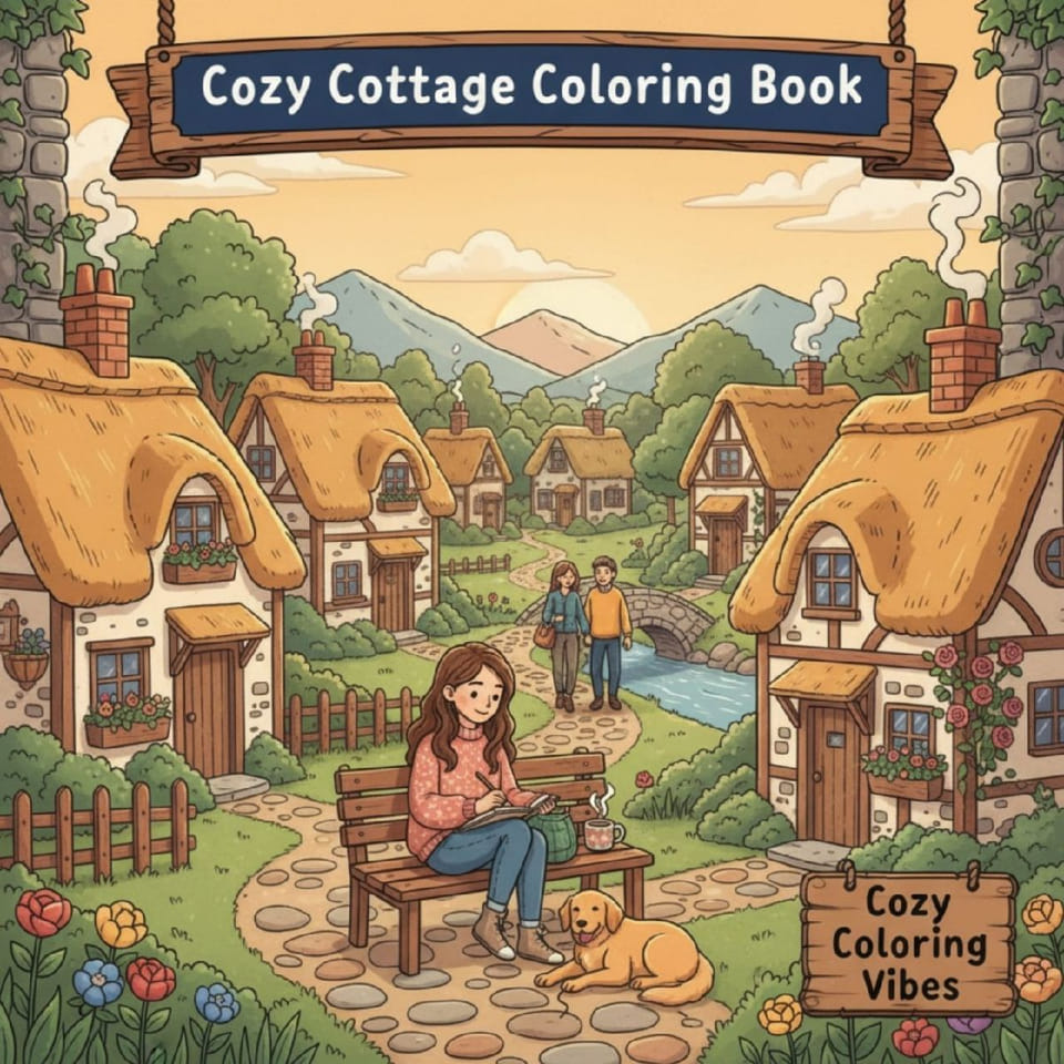Boek | Cozy Cottage Coloring Book - Cozy Coloring Vibes | Hebban.nl