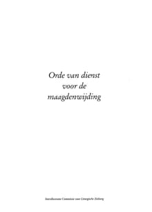 Orde van dienst voor de maagdenwijding -  ICL