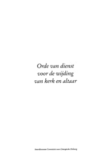 Orde van dienst voor de wijding van kerk en altaar -  ICL